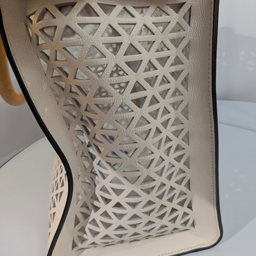 Prada Milano Cream Perforated Tote Bag - Picture 7 of 16